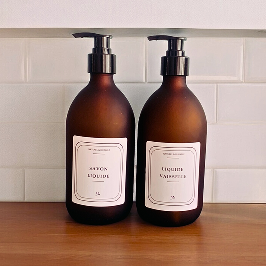 Pack Flacons Verre_ Liquide Vaisselle et Savon Liquide