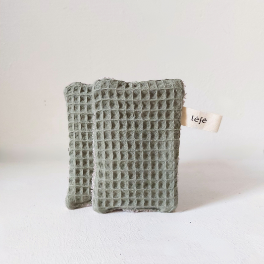 Pack 2 Eponges Lavables - Vert Laurier
