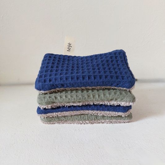 Pack 4 Eponges Lavables - mix couleurs