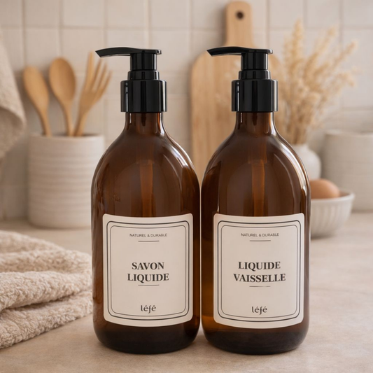 Pack Flacons Verre_ Liquide Vaisselle et Savon Liquide